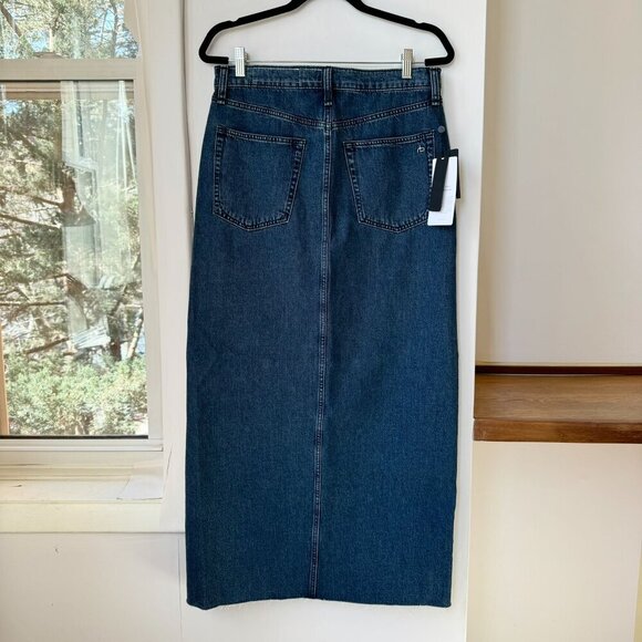 NWT Rag & Bone Avery Maxi Skirt Jean Japan Kaihara Denim Ari Blue Dark Wash 27 - Picture 11 of 14